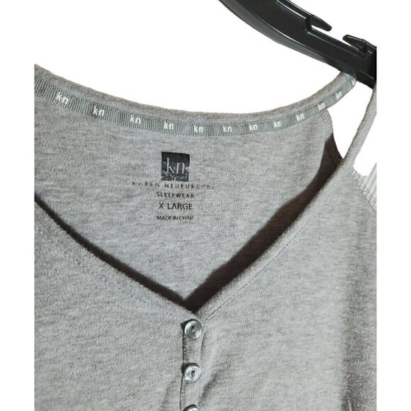 Karen Neuburger Sleepwear Cotton Blend Top Gray XL - Picture 3 of 4